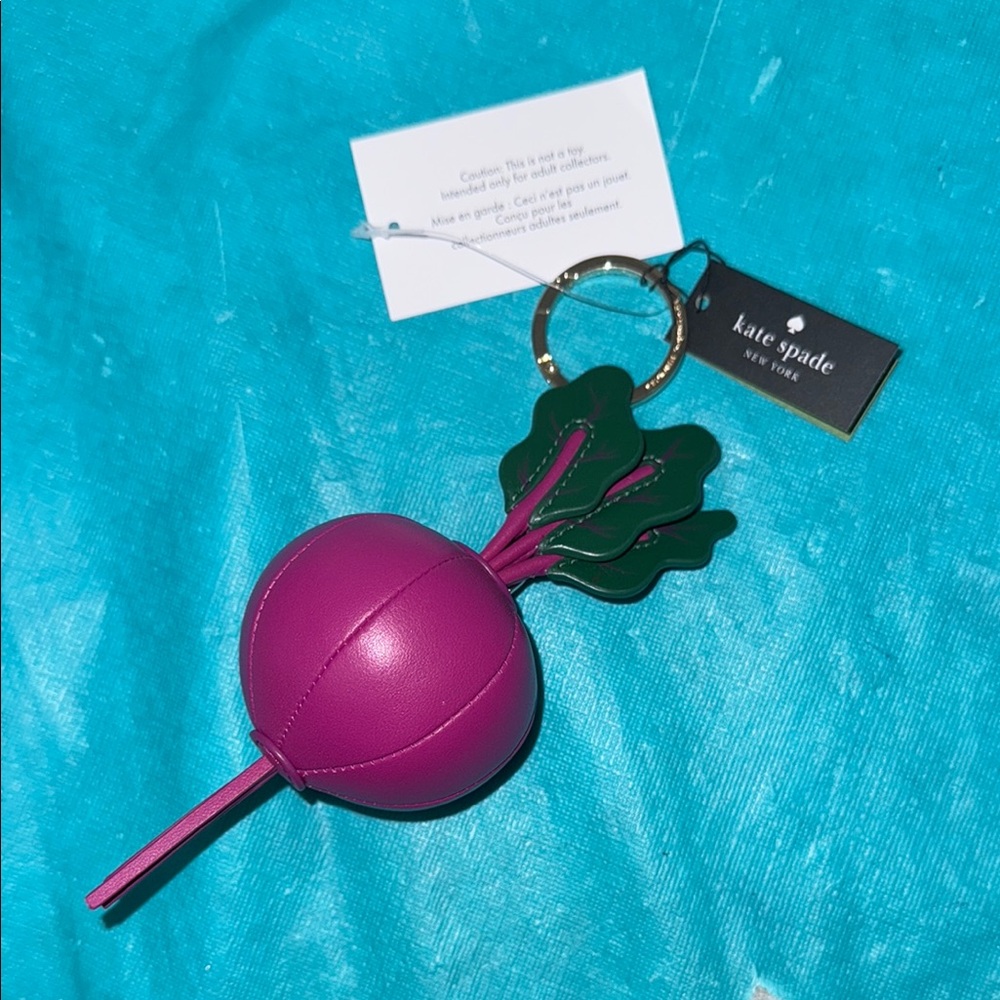 Kate Spade Harvest Time 3D Beet Vegetable Keychain/Bag Charm - Picture 9 of 9